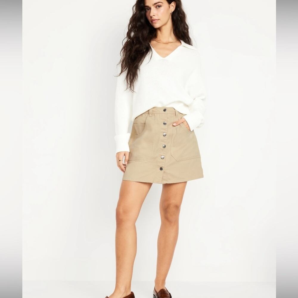Old Navy Oak Branch Mid-Rise Utility Mini Skirt